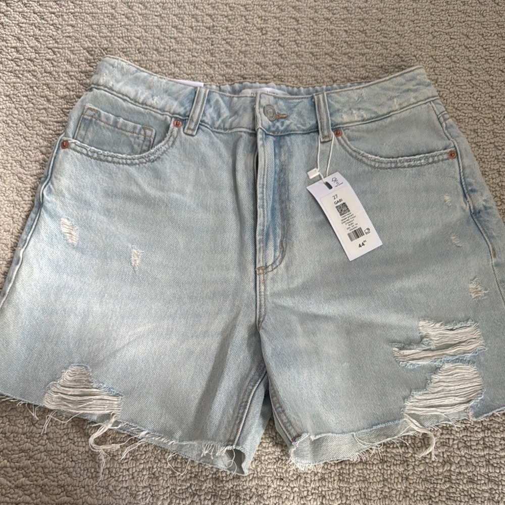Dynamite Light Blue Distressed Women Shorts